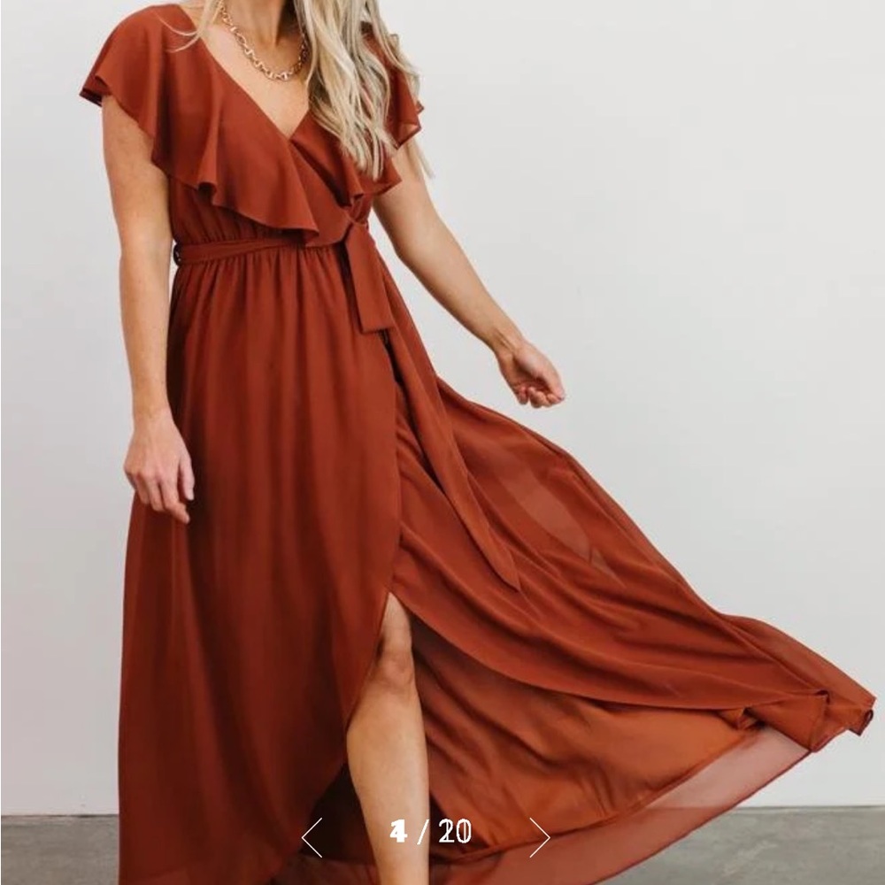 Baltic Born Katya Ruffle Maxi Dress - Rust